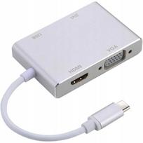 USB-C adapteris 4in1: HDMI, VGA, DVI, USB – nešiojamiesiems kompiuteriams ir telefonams