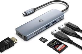 USB-C šakotuvas AYCLIF 6-in-1, 4K HDMI, PD 100W