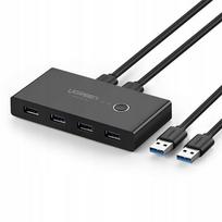 USB šakotuvas HUB, 4x USB 3.2 Gen 1, skirtas dviem kompiuteriams