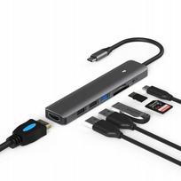 USB-C 7 in 1 adapteris: HDMI 4K, USB 3.0, SD kortelių skaitytuvas