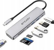 USB-C 7-in-1 BYEASY adapteris su 4K HDMI