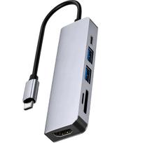 USB-C šakotuvas 6-in-1 su HDMI 4K, USB 3.0, SD ir TF kortelių lizdais, skirtas MacBook, iPad