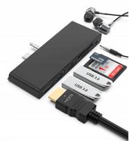 Adapteris USB-C 6-in-1: HDMI, USB 3.0, SD, Mini Jack