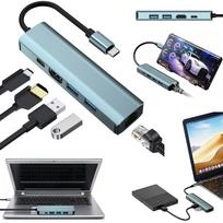 USB-C 5 in 1 jungčių stotelė MacBook Air/Pro M1/M2/M3, HDMI 4K, USB 3.0