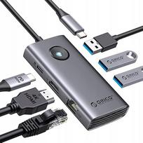 USB-C šakotuvas ORICO 6-in-1 su HDMI 4K ir 100W PD