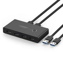 USB šakotuvas Ugreen SwitchBox, 4 USB 3.2 jungtys, 2 kompiuteriams, LED indikatorius