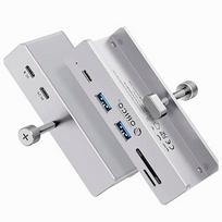 USB 3.2 aliuminis šakotuvas su kortelių skaitytuvu, 10Gb/s