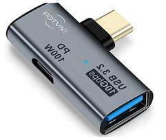 USB-C OTG adapteris 2in1, 3.2, 10Gb/s, 100 W, plieninis