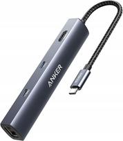 USB-C šakotuvas 6–1, 65W PD, HDMI 4K, Ethernet 1Gbps, 2x USB 3.0
