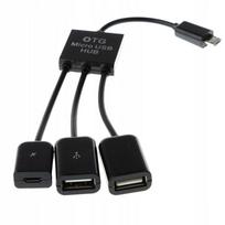 Adapteris 3 in 1 USB 2.0 OTG HUB Micro USB laidui, skirtas Android telefonams