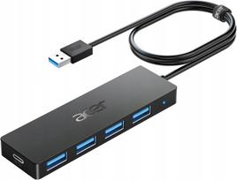 USB šakotuvas Acer, 4 lizdai, USB 3.0, 5Gbps, juodas