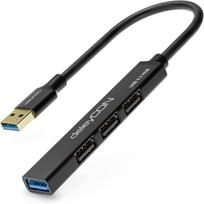 USB šakotuvas deleyCON, 4 lizdai (1x USB 3.0, 3x USB 2.0), 0,15 m