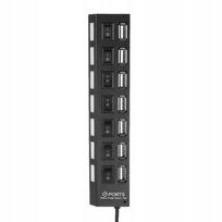 USB šakotuvas JDL-A7, 7 USB 2.0 jungtys, atskiri jungikliai, indikatoriai