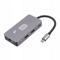 USB-C šakotuvas TB, 7-in-1: HDMI, USB, SD/TF, RJ45 (2500Mbps), PD