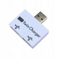 USB šakotuvas su 2 įkrovimo lizdais