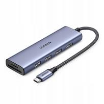 Adapteris UGREEN USB-C 6in1, HDMI, 3x USB-A 3.0, SD/TF kortelių skaitytuvas, 4K