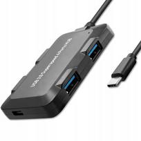 USB-C šakotuvas Qoltec 5-in-1, 4x USB 3.0, micro USB