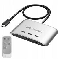 USB-C šakotuvas Cable Matters, 3 išėjimai, 8K@30Hz, suderinamas su Windows ir MacOS