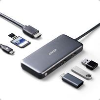 USB-C šakotuvas 7-in-1 su 4K HDMI, 100W PD, SD kortelių skaitytuvu