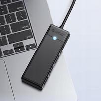 USB šakotuvas, 4 jungtys, USB-C į USB-A, 0,15 m, juodas