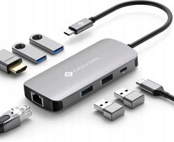 USB-C šakotuvas NOVOO 7-in-1 su 4K HDMI, 100W PD ir Ethernet RJ45