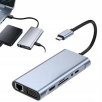 USB-C 11-in-1 adapteris su 4K HDMI, VGA, USB 3.0/2.0, Type-C