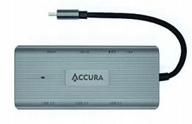 USB-C šakotuvas Accura 9in1, PD 100W, 2x USB 3.0, 2x USB 2.0, HDMI, RJ45, USB-C