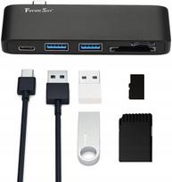 Adapteris 5 viename, USB Type-C, USB 3.0, Micro SD, SD/SDHC, aliuminio korpusas