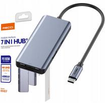 USB-C adapteris 7in1 RECCI, HDMI 4K, USB 3.0, SD kortelių skaitytuvas, PD