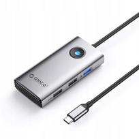 USB-C dokas ORICO PW11-5P, 5 jungtys, PD 60W, HDMI 4K, pilkas