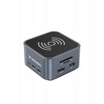 12-in-1 USB-C ir USB-A šakotuvas su HDMI, RJ45, SD, TF, mini lizdu ir belaidžiu įkrovikliu