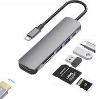 USB-C adapteris su HDMI, 6 jungtys, B3, tinka MacBook Pro/Air