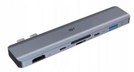 ISY IAD-1021-1 5in1 išorinis USB-C adapteris: 2x USB-C, USB-A, HDMI, kortelių skaitytuvas