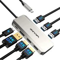 USB-C hub WAVLINK WL-UMD308L, 7-in-1, 2x HDMI, DP 4K 144Hz, 3x USB, 100W