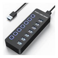 USB šakotuvas 3.0, 7 lizdai, CQT-3030, 5Gbps, su greitu įkrovimu