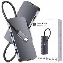 USB-C šakotuvas ALGY, 3x USB, RJ45, HDMI 4K, skirtas MacBook Pro
