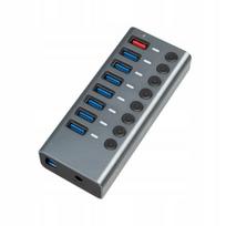 USB šakotuvas 8 lizdų, 7x USB 3.0, aliuminis