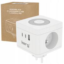 Elektros lizdas kubas su 2 jungtimis ir USB, Kerg Smart
