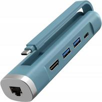 USB-C hubas ELEXLINCO, 5 jungtys: USB-A 5Gb/s, PD 100W, HDMI 4K, Ethernet