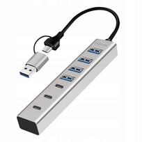 USB šakotuvas Logilink, 7 lizdai (4x USB, 3x USB-C), 3.0, išorinis maitinimas, 5Gb/s