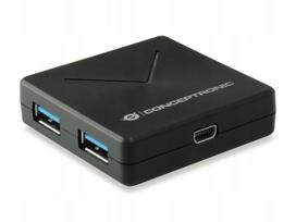 USB šakotuvas CONCEPTRONIC, 4 jungtys (USB-A 3.0/Mini-B), be maitinimo adapterio