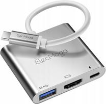 USB-C adapteris 3in1: HDMI 4K30Hz, USB 3.0, USB-C PD 87W