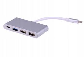USB-C šakotuvas, 4 jungtys: 2x USB-A 2.0, 1x USB-A 3.0, 1x USB-C