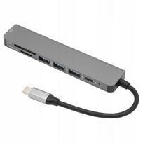 USB-C šakotuvas su SD/TF kortelių skaitytuvu ir Ethernet jungtimi monitoriams
