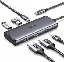 Dokavimo stotelė UGREEN USB-C su dviem HDMI, 4K