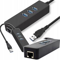 USB šakotuvas su 3 USB 3.0 lizdais ir 1Gb/s Ethernet jungtimi RJ45