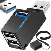 USB šakotuvas, 3 lizdai, USB 3.0, prijungimui prie kompiuterio