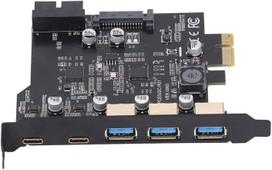 PCIe išplėtimo korta su 5 USB 3.2 Gen 2 jungtimis (3xA, 2xC)