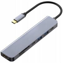 USB-C adapteris su HDMI, 2x USB 3.0, 2x USB-C, SD/TF kortelių skaitytuvu