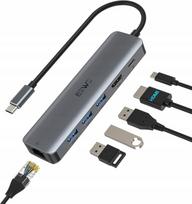 USB-C šakotuvas JESWO 7in1, HDMI 4K 60Hz, Ethernet, USB 3.0, SD/TF, PD 100W